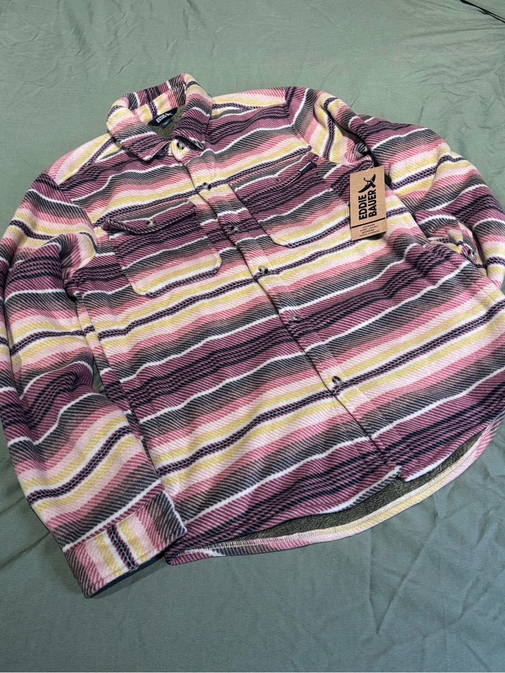 NWT Eddie Bauer Sparrow Striped Button-Up Shirt Jacket (Men’s) - Size S/P